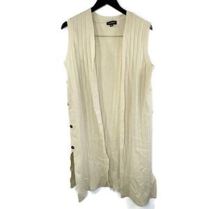 Calligraphie Long Cardigan Sweater Women's Size‎ M  Sleeveless